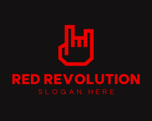 Red Rock Hand logo design