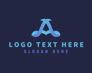 3d - Modern Digital App Letter A logo design