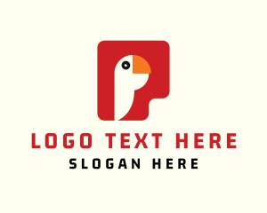 Zoology - Parrot Letter P logo design