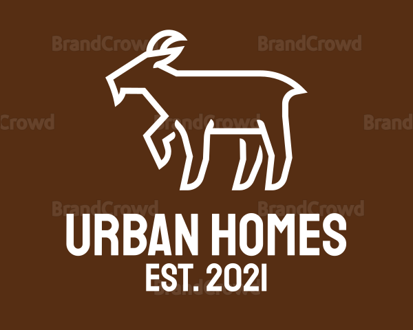 Simple Farm Goat Logo