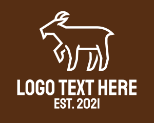 Animal Silhouette - Simple Farm Goat logo design
