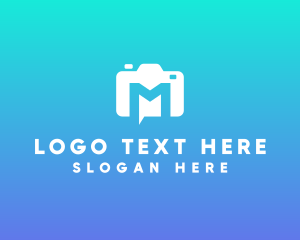 Youtube Vlogger - Modern Camera Chat logo design