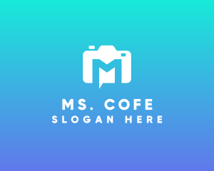 Modern Camera Chat logo design