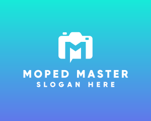 Modern Camera Chat logo design