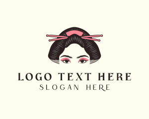 Hairstyle - Oriental Geisha Cosmetics logo design