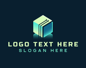 Block - Cyber Technology Cube logo design
