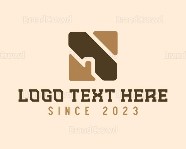 Brick Wood Wall Square Logo