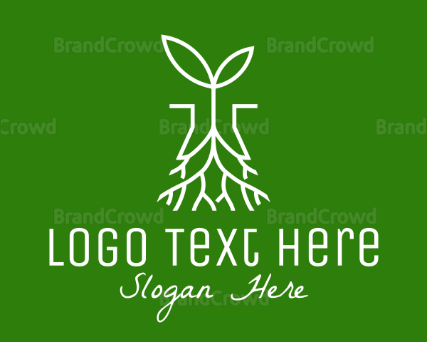 Plant Seedling Root Logo