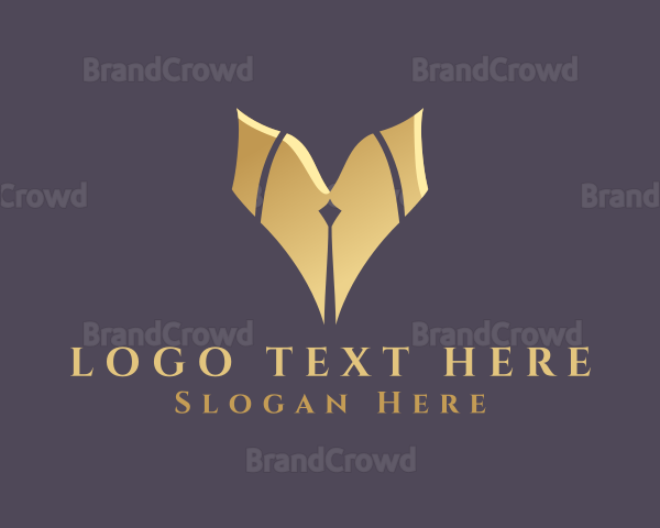 Gold Pen Letter V Logo