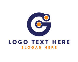 Blue - Digital Circuit Letter G logo design