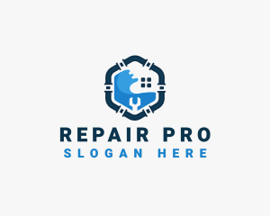 Plumbing Repair Wrench logo design