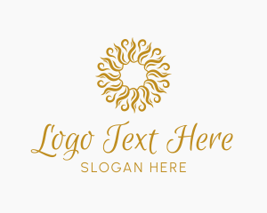 Yoga - Sunshine Swirl Emblem logo design