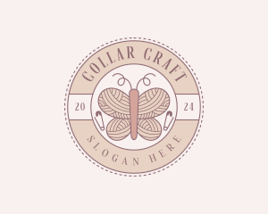 Butterfly Handcrafted Crochet logo design