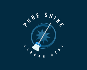 Clean - Janitorial Cleaning Mop logo design