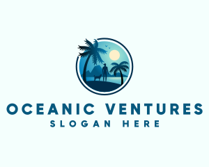 Island Travel Beach  logo design