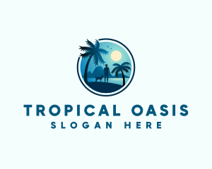 Island Travel Beach  logo design