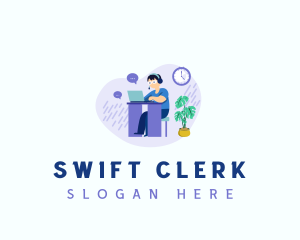 Clerk - Working Employee Clerk logo design