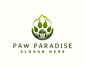 Mountain Bear Paw Print logo design