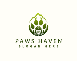 Mountain Bear Paw Print logo design