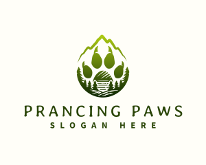 Mountain Bear Paw Print logo design