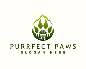 Mountain Bear Paw Print logo design