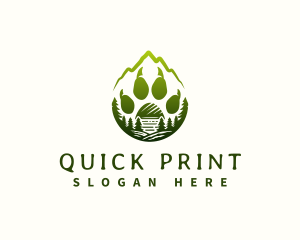 Mountain Bear Paw Print logo design