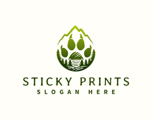 Mountain Bear Paw Print logo design