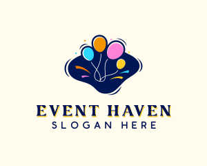 Venue - Party Balloon Confetti logo design