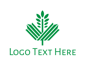 Vegetarian - Green Maple Leaf logo design