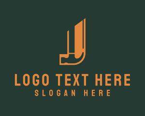 Letter J Construction Hammer  logo design