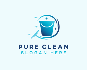 Cleaning Bucket Squilgee logo design