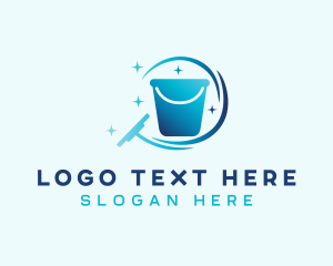 Pail - Cleaning Bucket Squilgee logo design