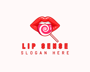 Lollipop Lips Candy logo design