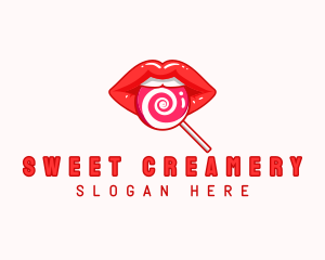 Lollipop Lips Candy logo design