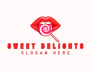 Lollipop Lips Candy logo design