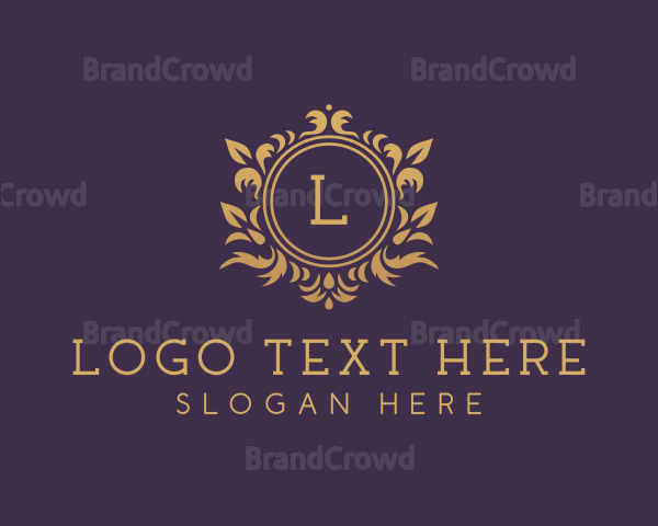 Gold Floral Wreath Logo