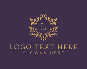 Gold Floral Wreath Logo