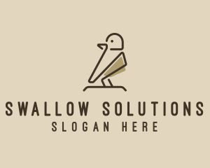 Swallow - Forest Bird Sparrow logo design