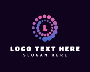 Futuristic - Technology Circular Dots logo design