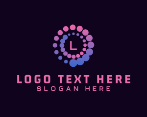 Dotted - Technology Circular Dots logo design