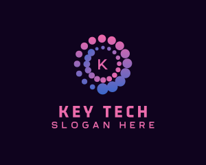 Technology Circular Dots logo design