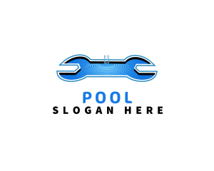 Wrench Pool Plumbing logo design