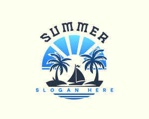 Sailboat Island Beach logo design