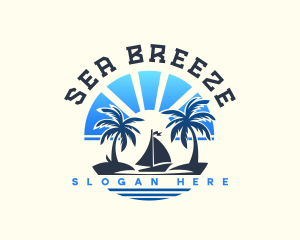 Sailboat Island Beach logo design