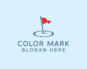 Marker - Flag Alarm Clock logo design