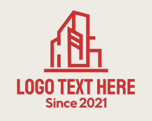 Minimalist - Red City Buildings logo design