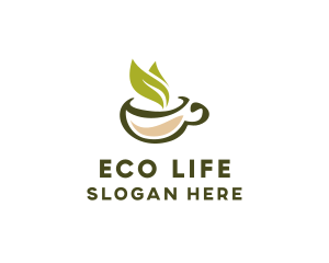 Green - Green Tea Cup logo design