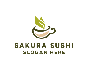 Green Tea Cup logo design