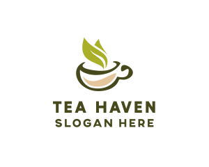 Teacup - Green Tea Cup logo design