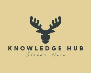 Antler - Modern Moose Deer logo design